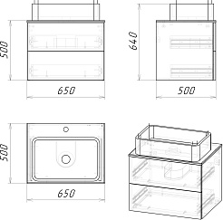 Grossman Мебель для ванной Альба 65 подвесная веллингтон/бриз матовый – фотография-10